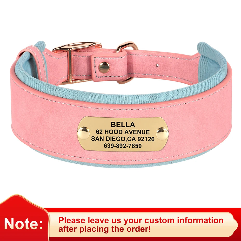 Personalized PU Leather Dog Collar