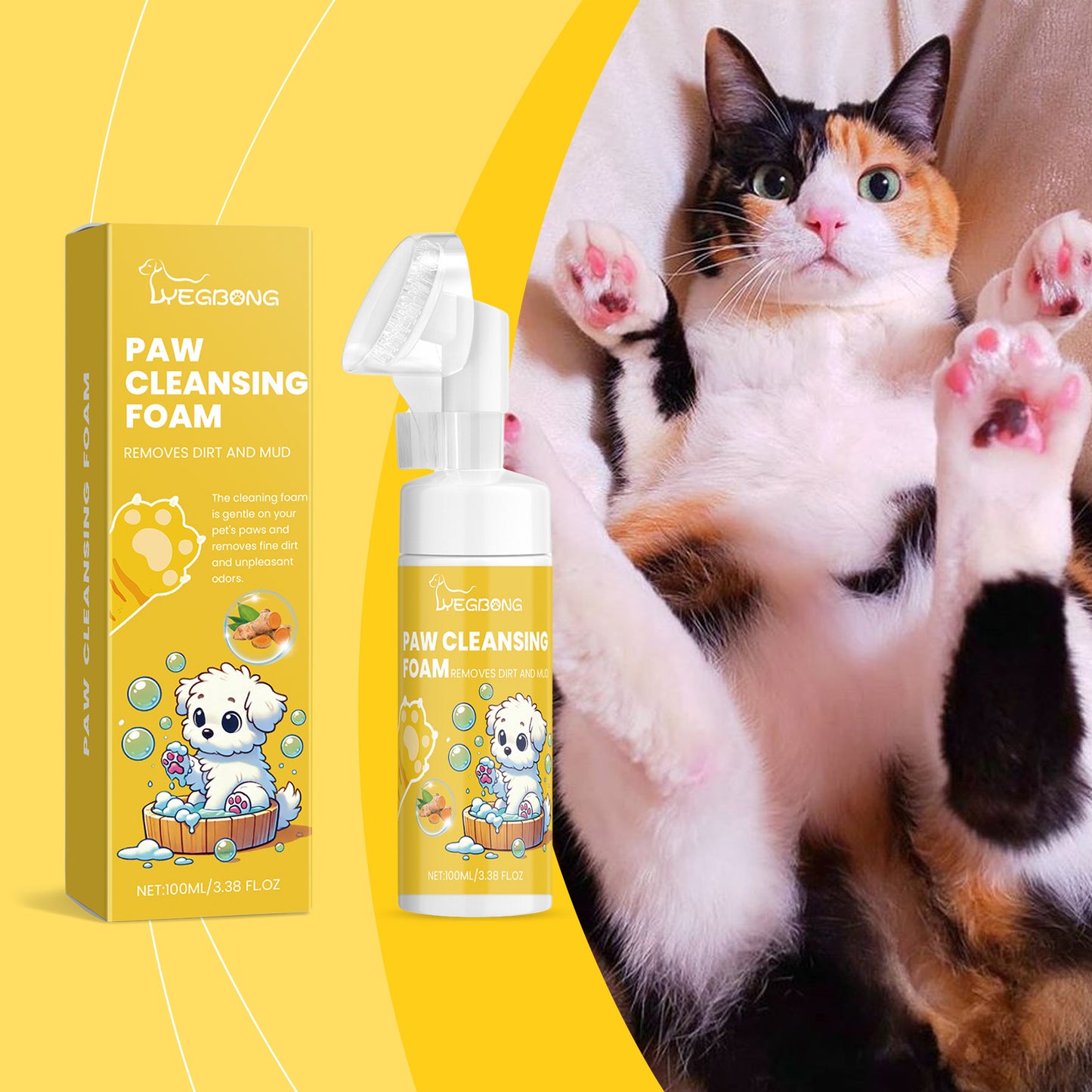 Paw cleaning foam scrubber