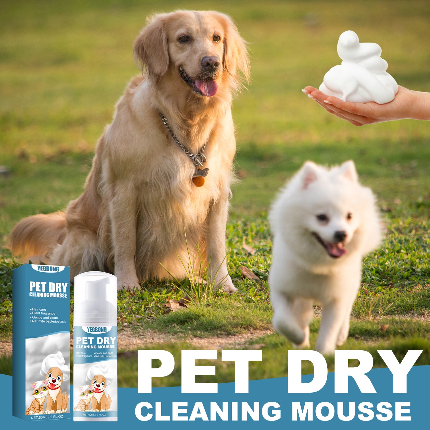 Dog/cat dry shampoo foam