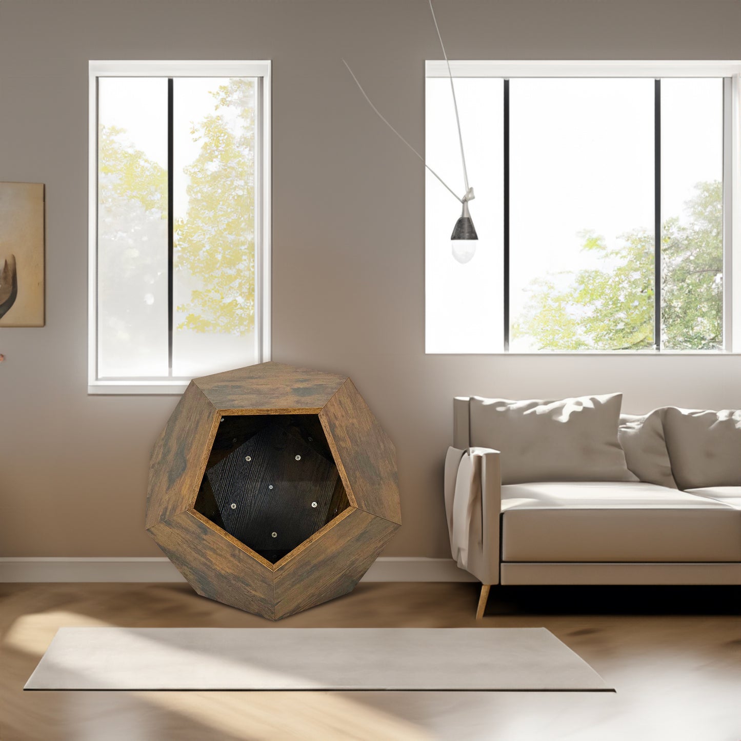 25.98'' geometric cat bed side table