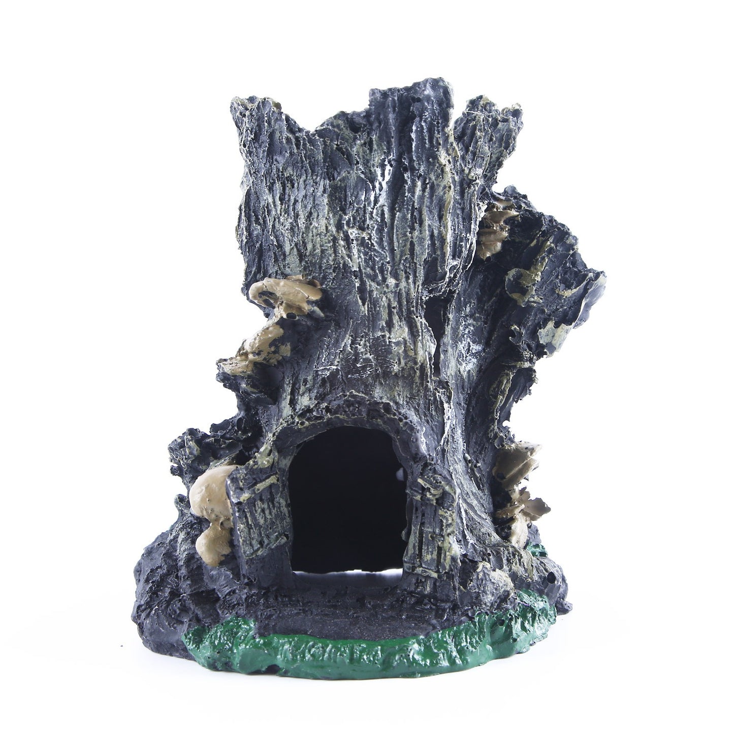 Resin Hollow Tree Stump Fish Decor