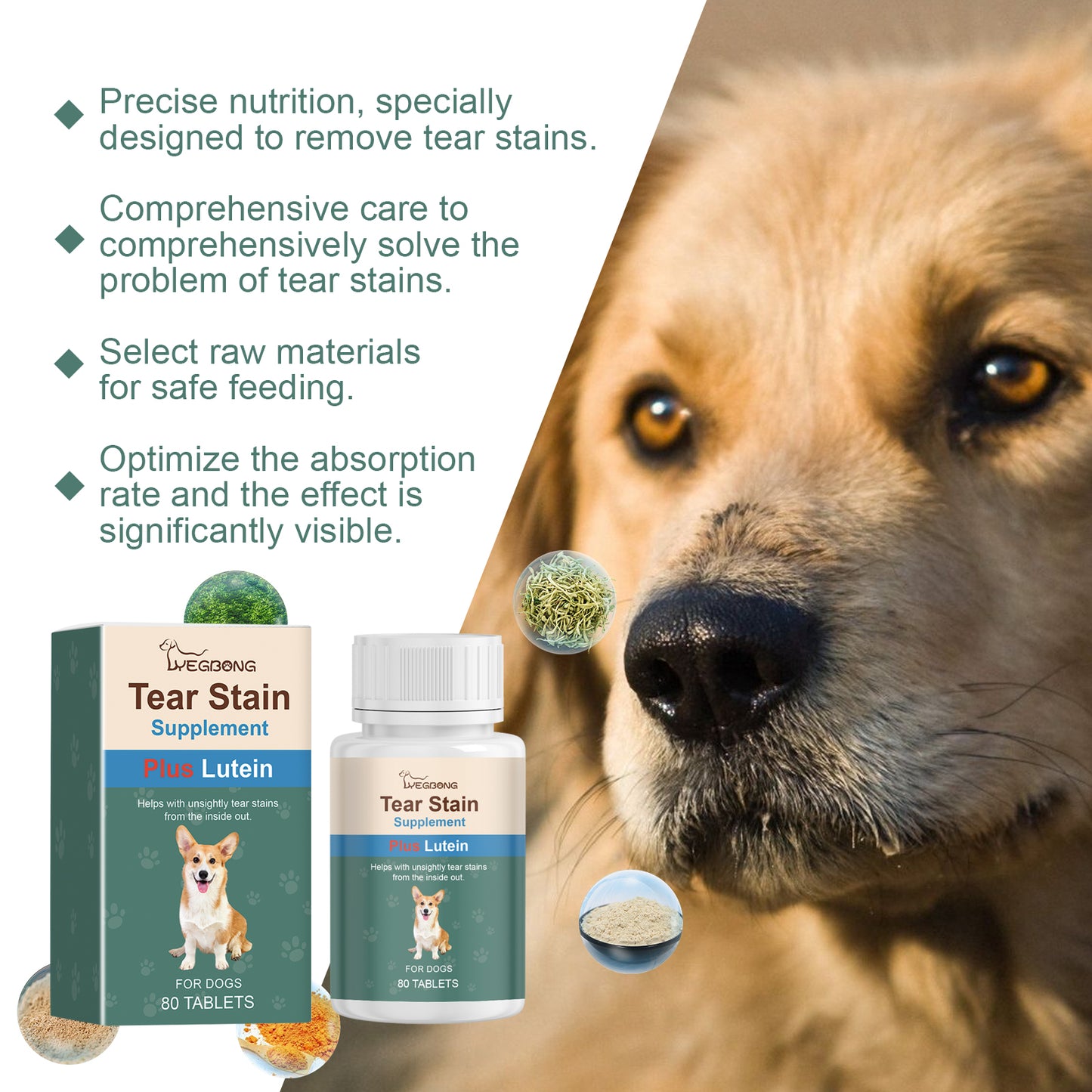 Tear stain tablets 80ct