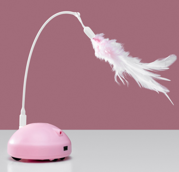 Roaming Cat toy with feather and laser