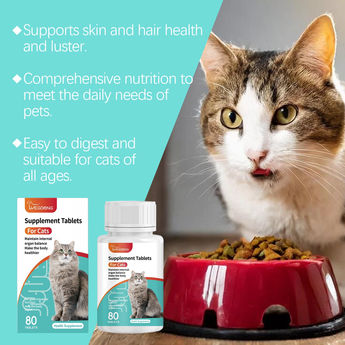 Cat Probiotic Tablets 80ct