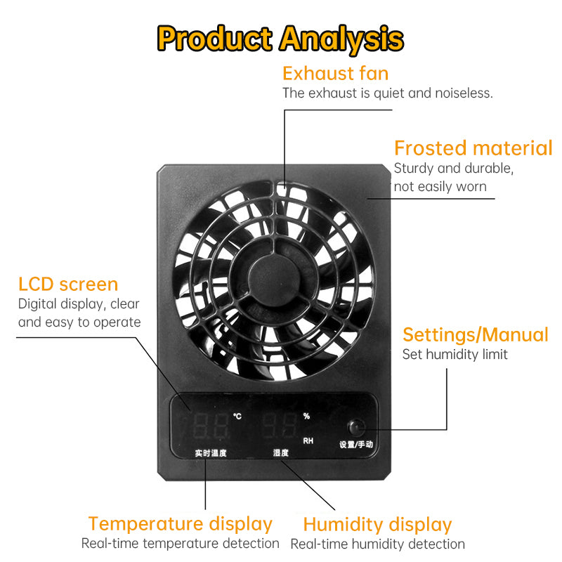 Reptile Cooling Fan with Thermo-Hygrostat & LED Display
