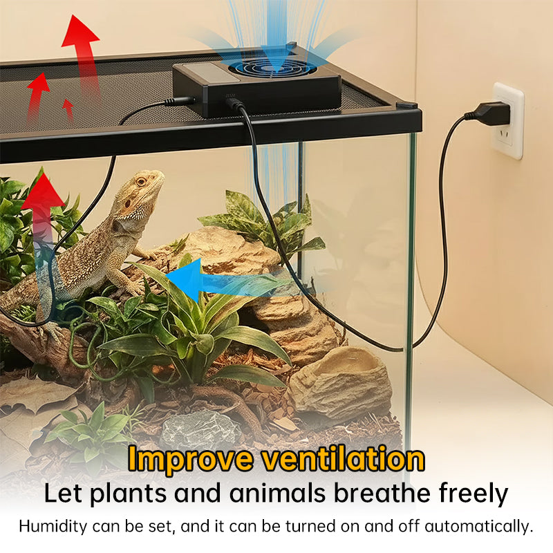 Reptile Cooling Fan with Thermo-Hygrostat & LED Display