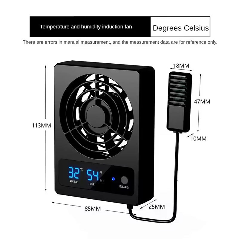 Reptile Cooling Fan with Thermo-Hygrostat & LED Display