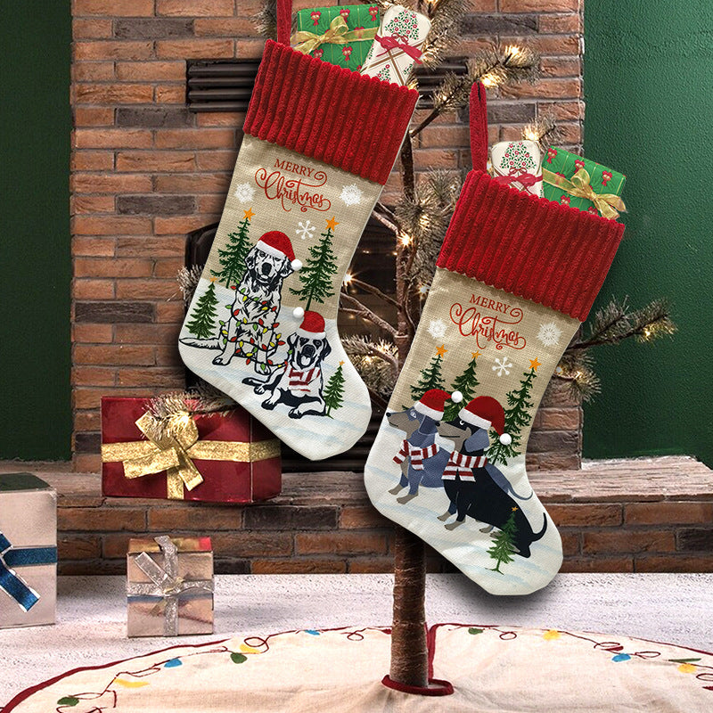 Dog print Christmas Stocking