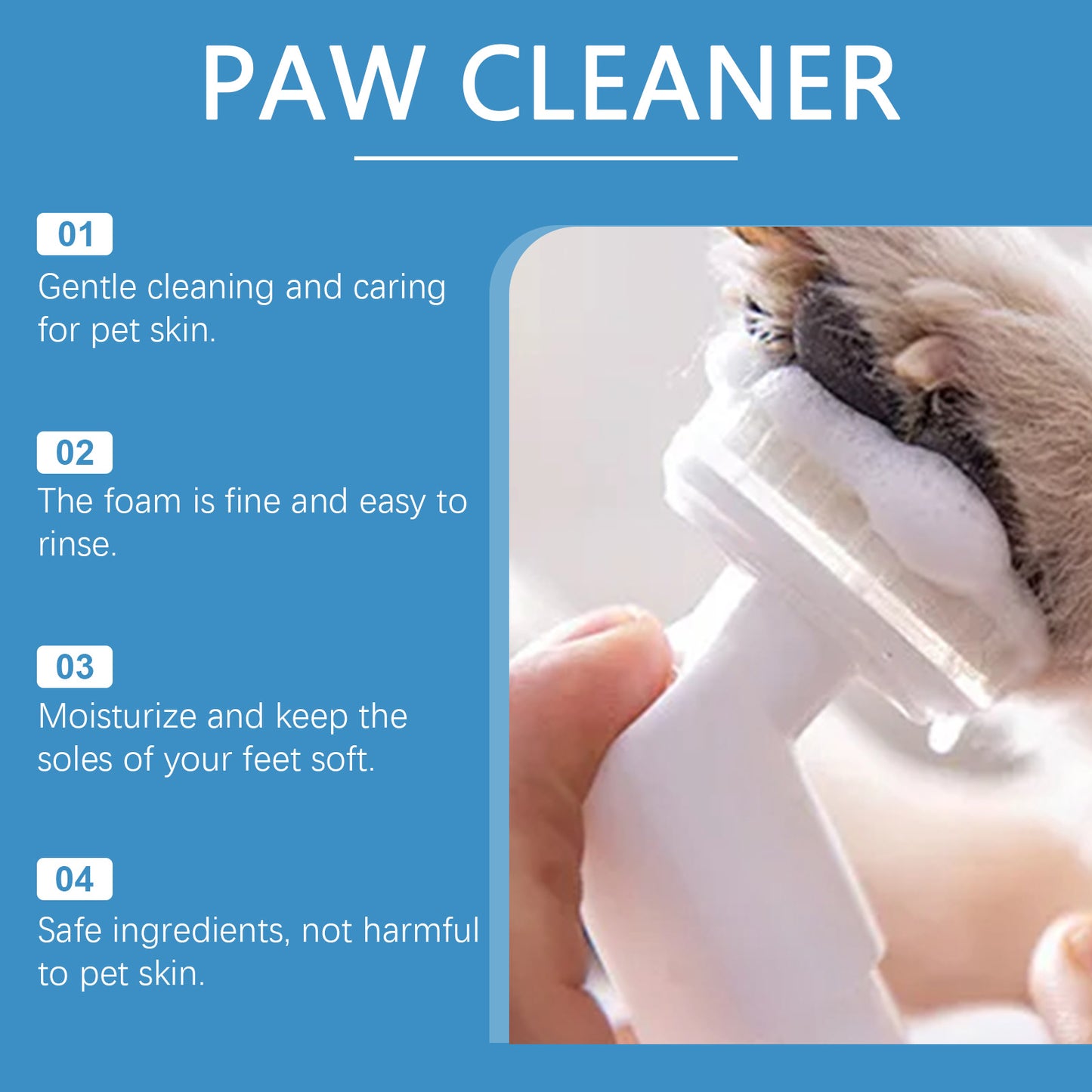 Paw cleansing foam scrubber