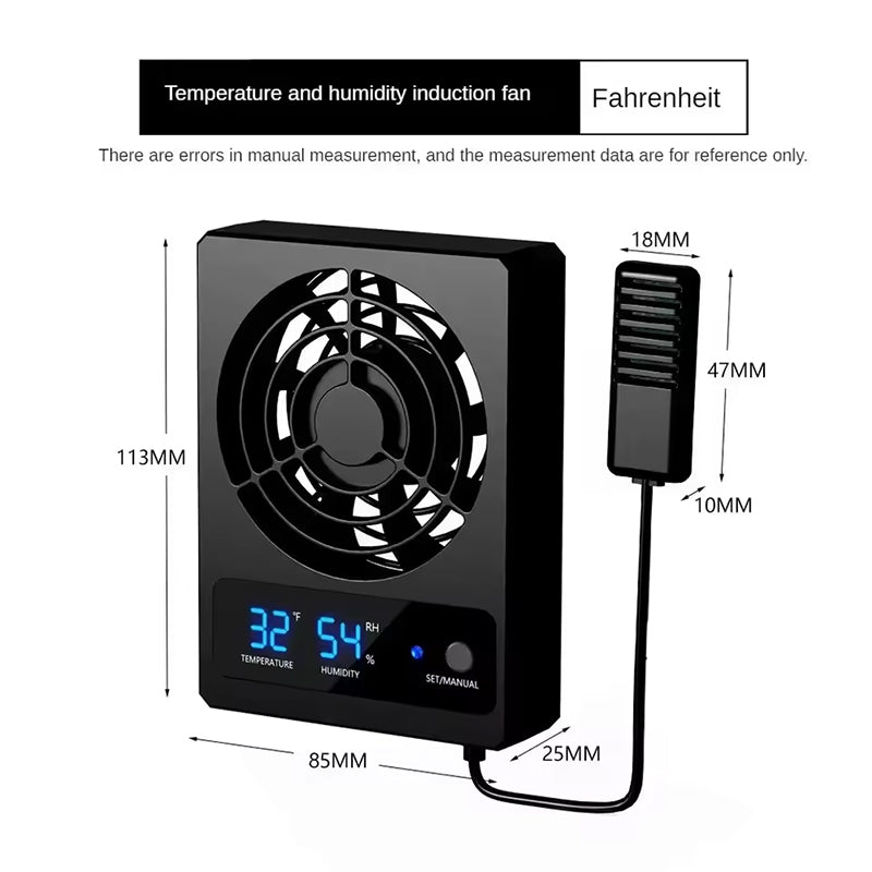Reptile Cooling Fan with Thermo-Hygrostat & LED Display
