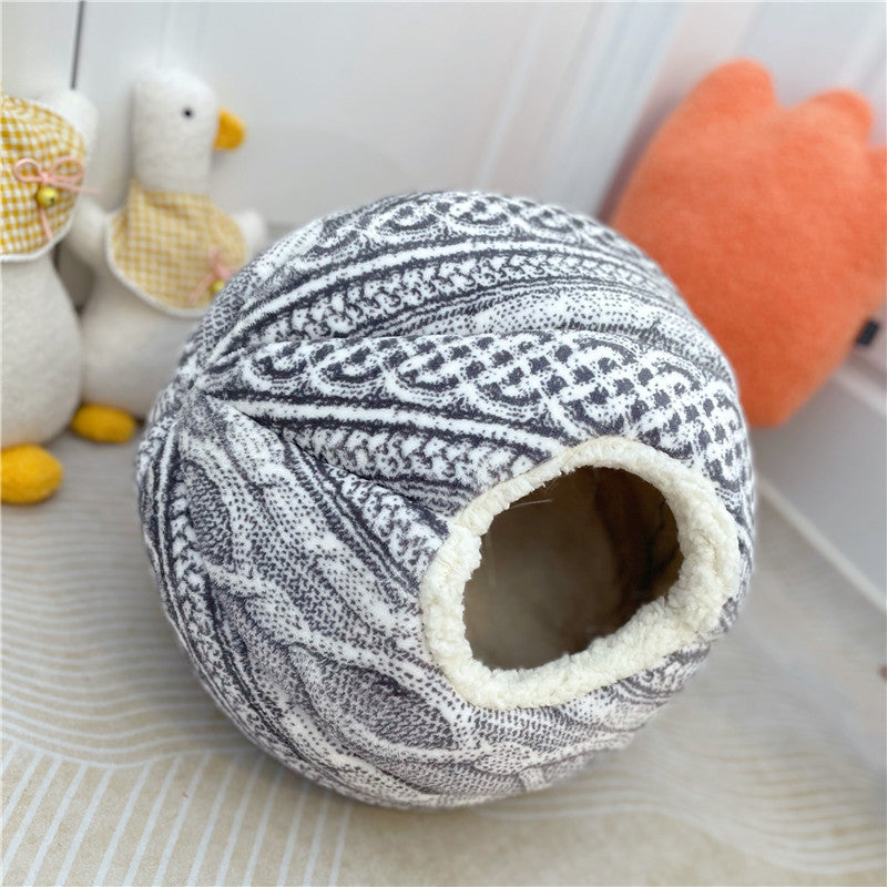 Woven Wool Ball Cat Bed