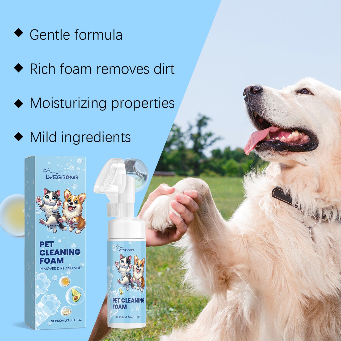 Paw cleaning foam scrubber