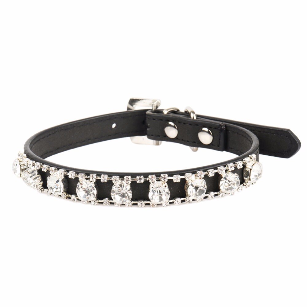 Leather Rhinestone Collar