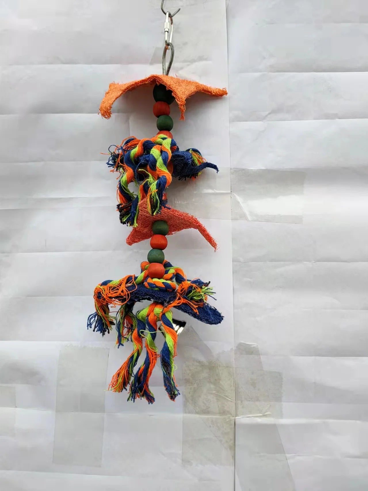 Pet Supplies Eco-Friendly Woven Cotton Rope Molar Cleaning Parrot Gnawing Damage Toy Chewing Knot Indoor Outdoor