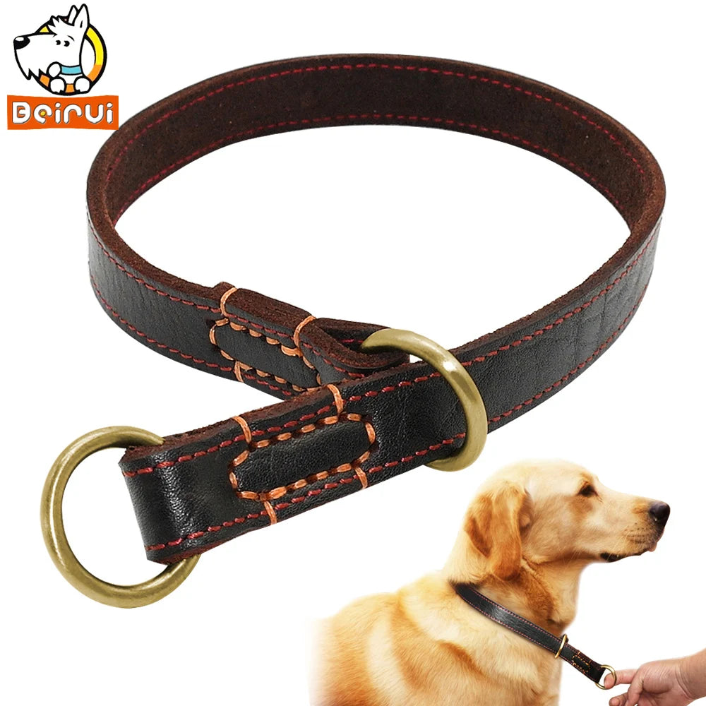 Real Leather Slip Collar