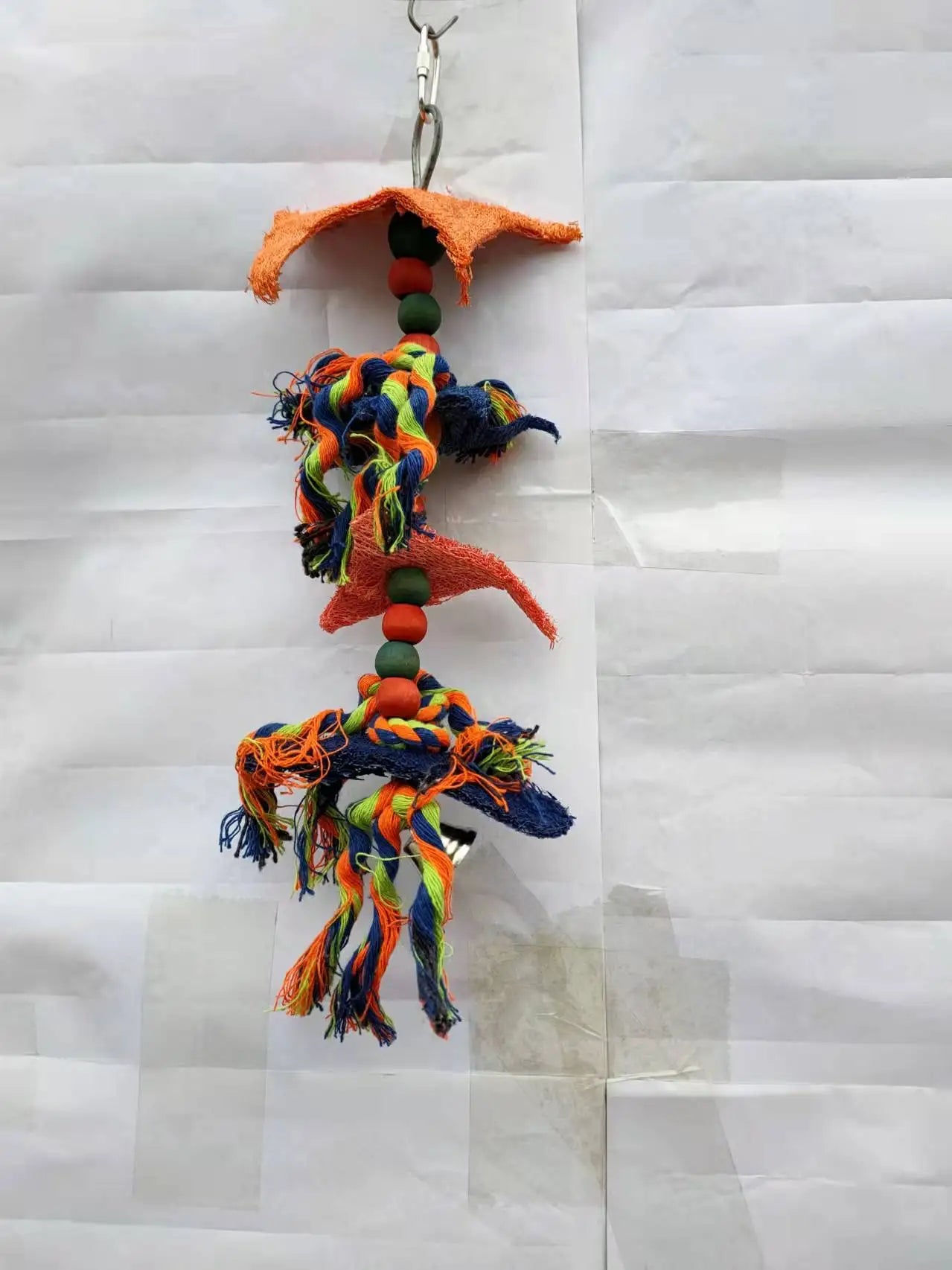 Pet Supplies Eco-Friendly Woven Cotton Rope Molar Cleaning Parrot Gnawing Damage Toy Chewing Knot Indoor Outdoor