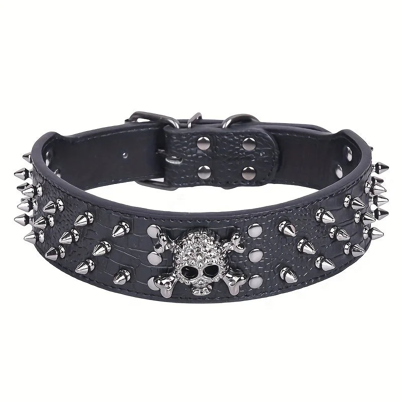 Spiky Skull Dog Collar