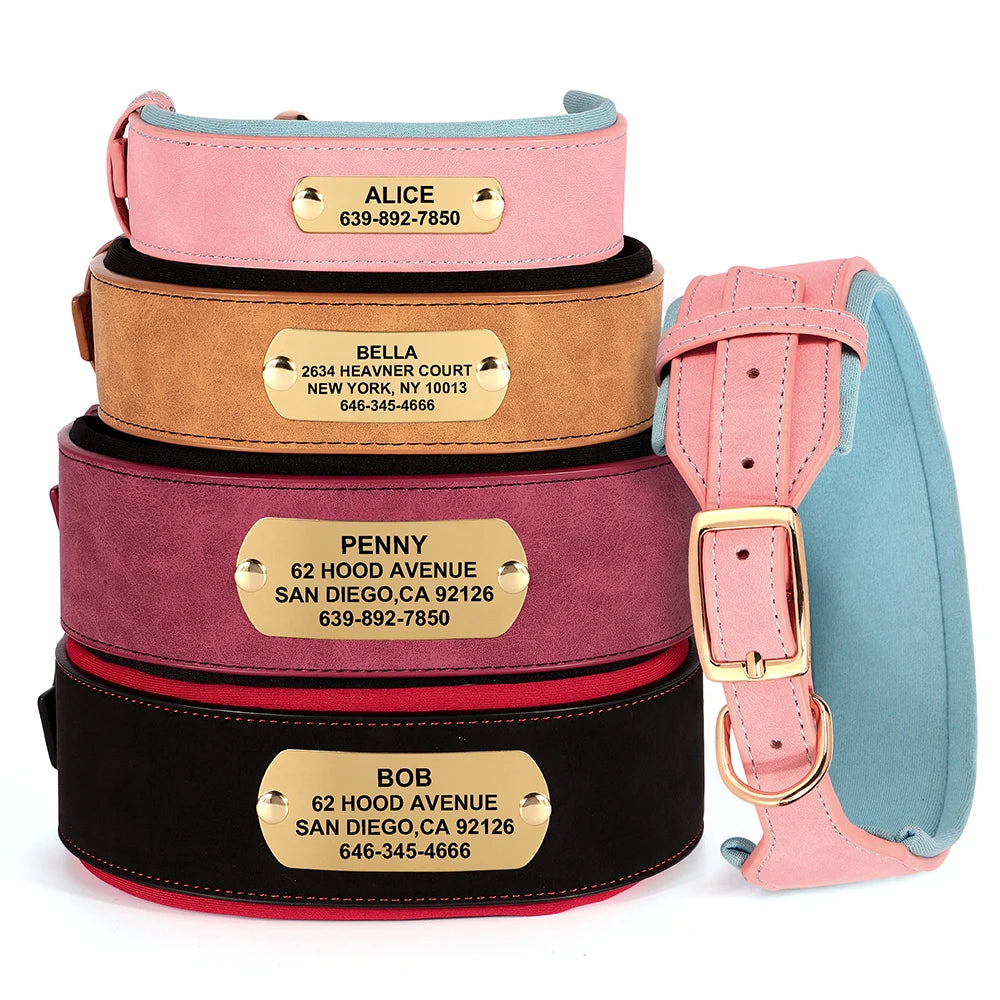 Personalized PU Leather Dog Collar