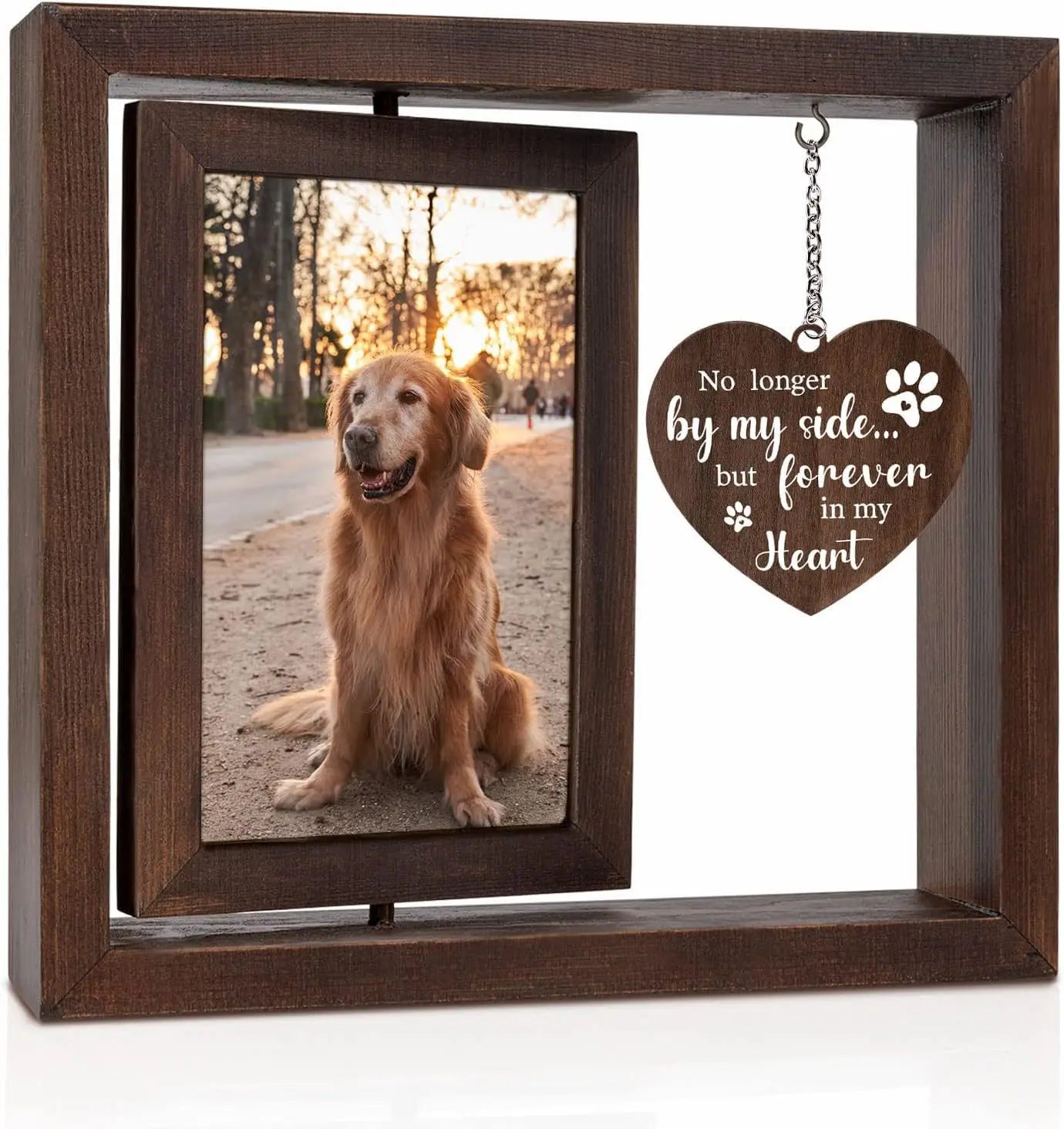 Rotatable 4x6 Wooden Photo Frame Memorial