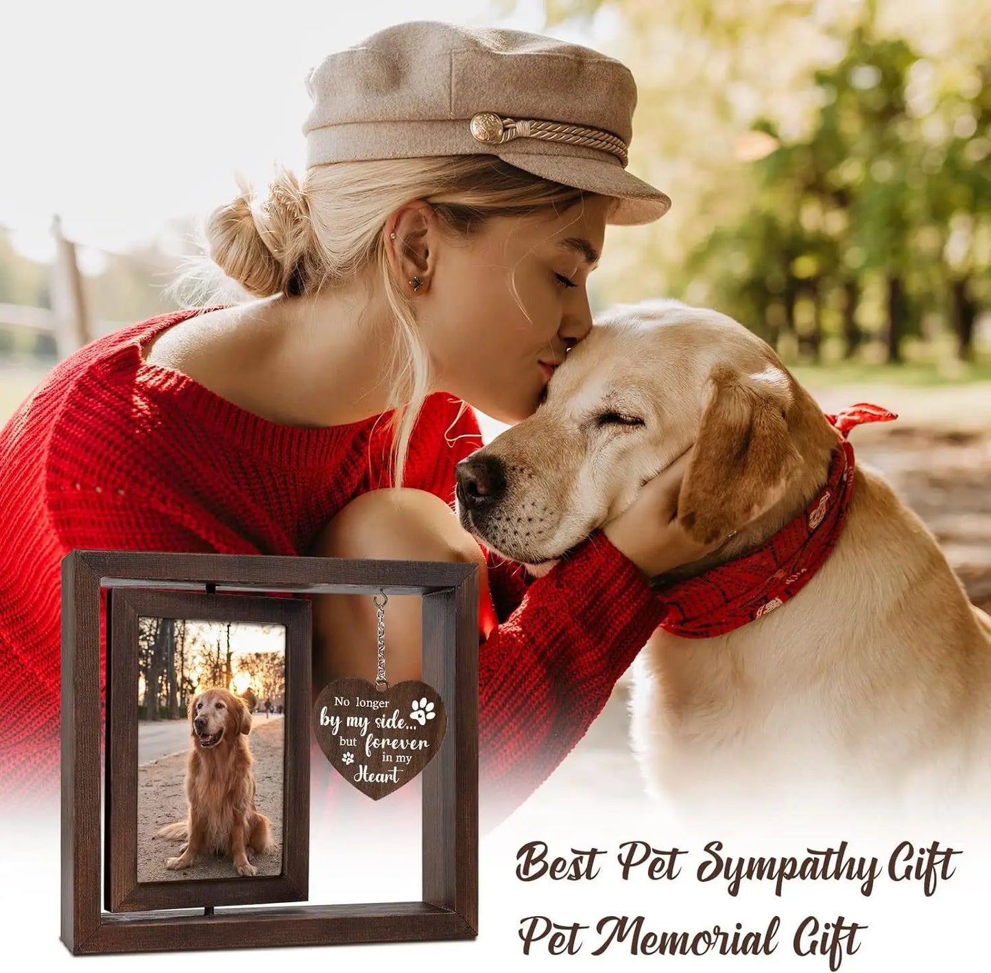 Rotatable 4x6 Wooden Photo Frame Memorial