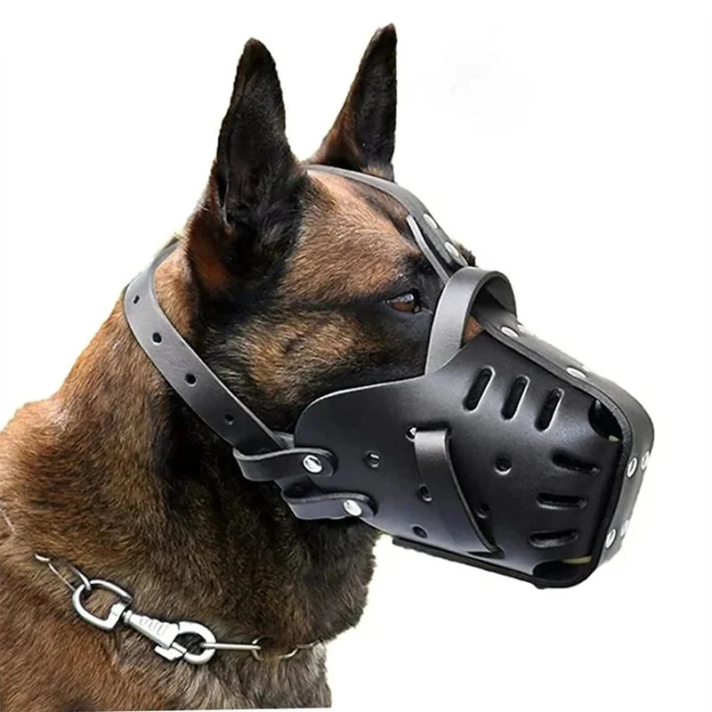Adjustable Leather Basket Muzzle