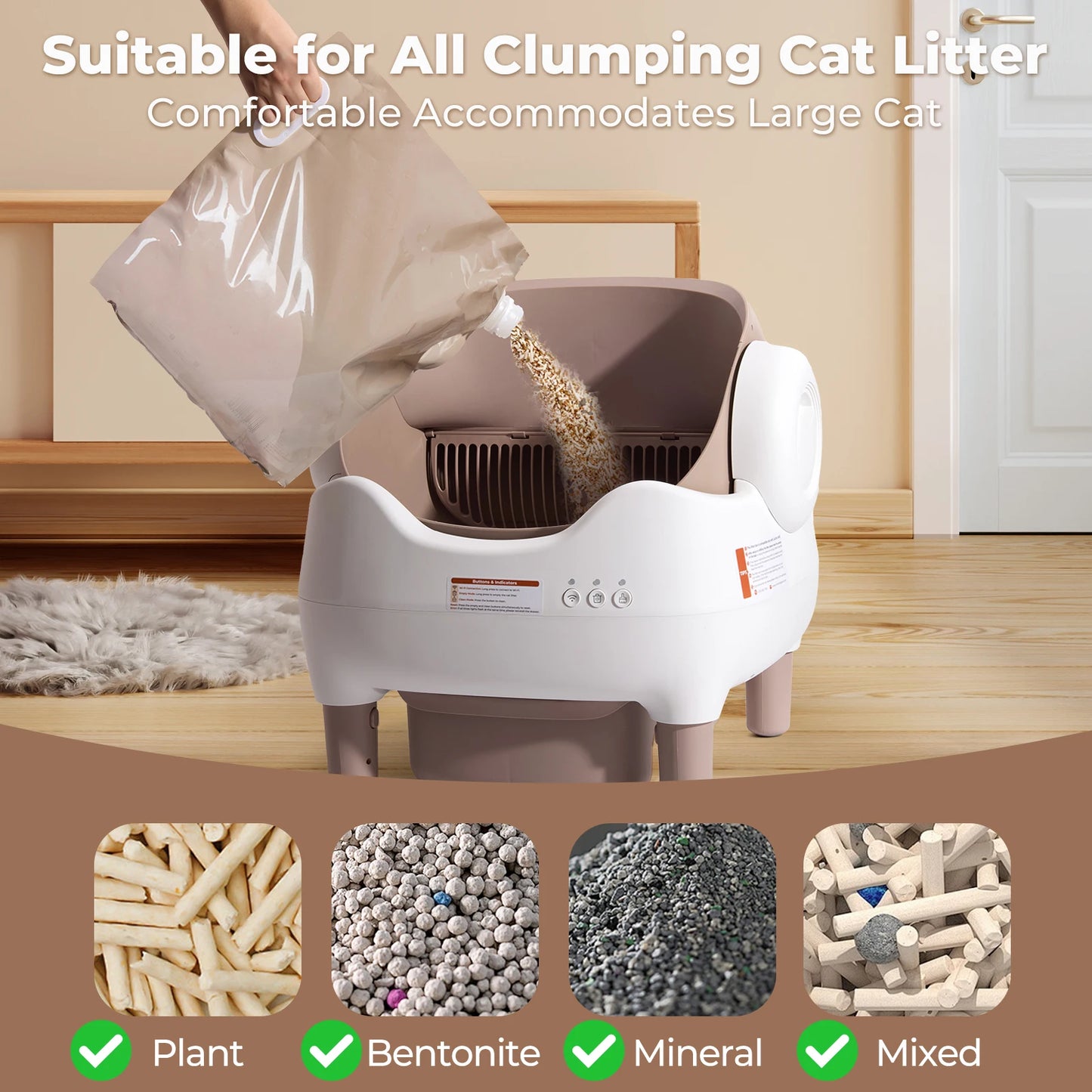 Automatic Cat Litter Box with APP Control