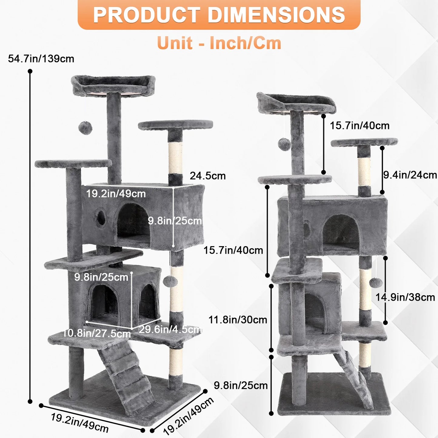 Cat Tree 54/70 Inch