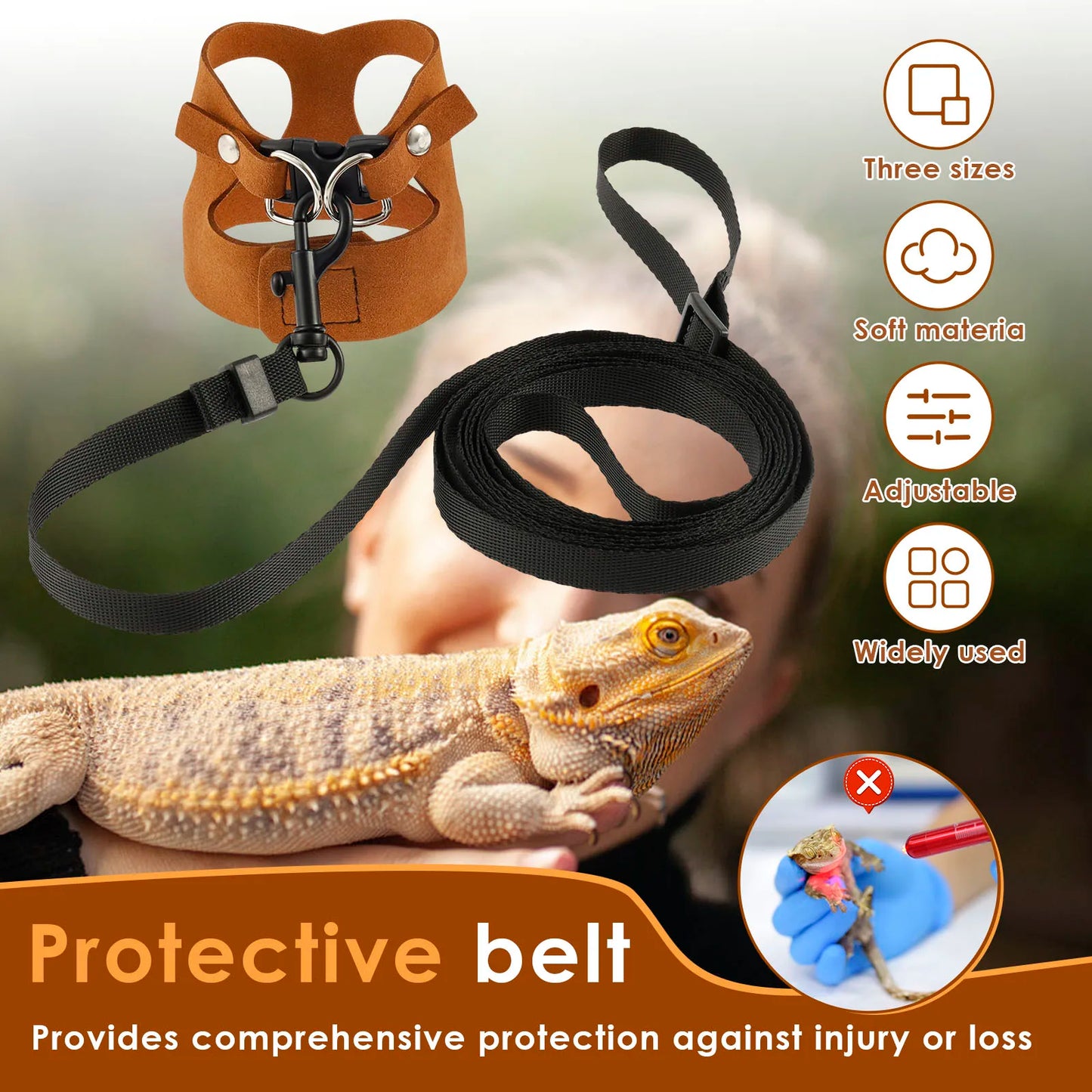 3Pc/size Reptile Harness