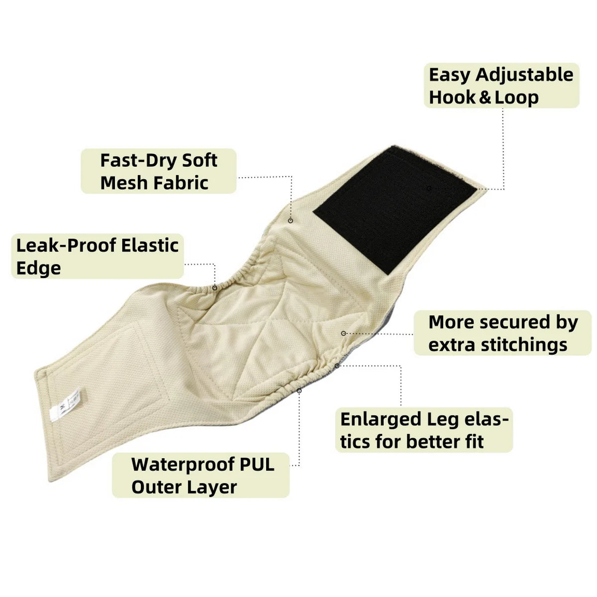 4 Pcs Washable Male Dog Belly Band
