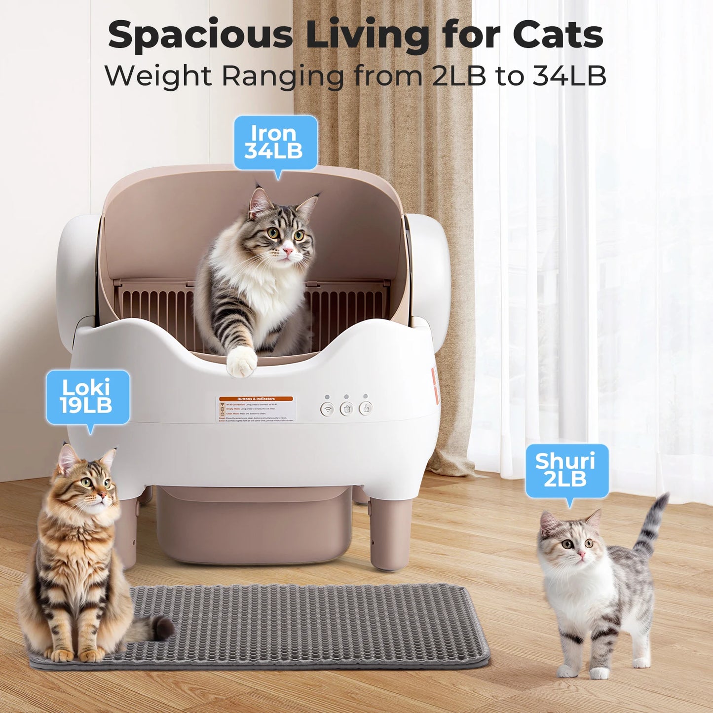 Automatic Cat Litter Box with APP Control