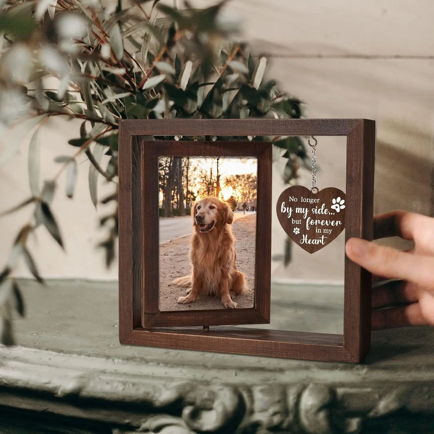 Rotatable 4x6 Wooden Photo Frame Memorial