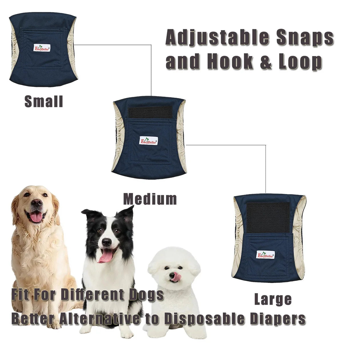 4 Pcs Washable Male Dog Belly Band