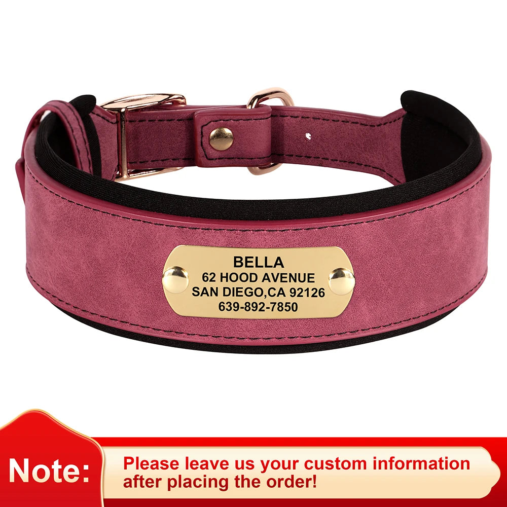 Personalized PU Leather Dog Collar