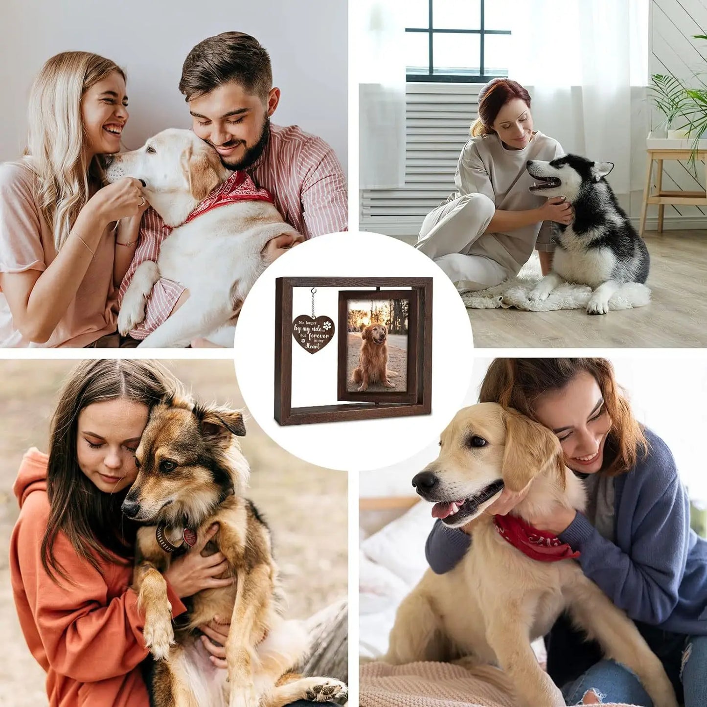 Rotatable 4x6 Wooden Photo Frame Memorial