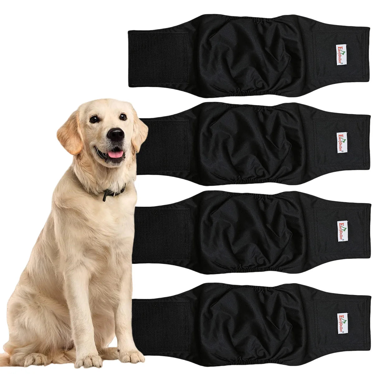 4 Pcs Washable Male Dog Belly Band