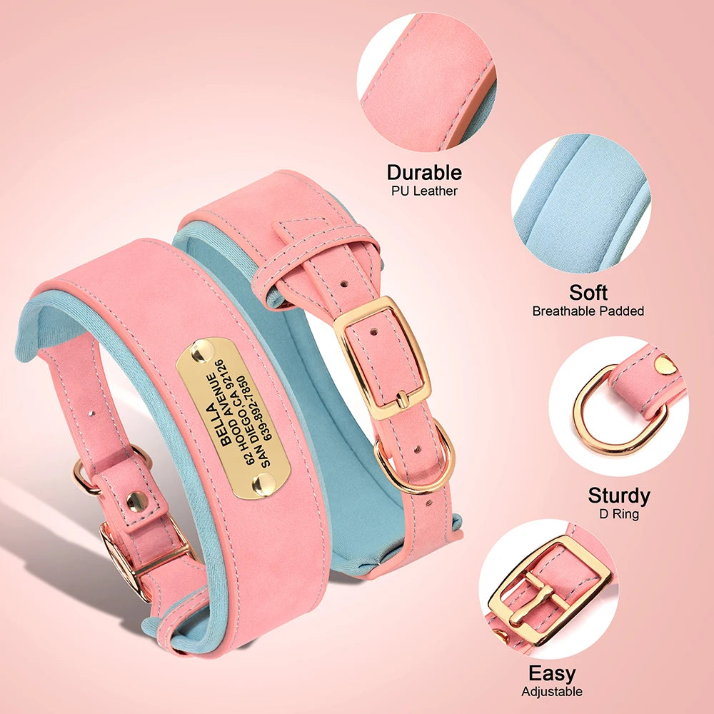 Personalized PU Leather Dog Collar