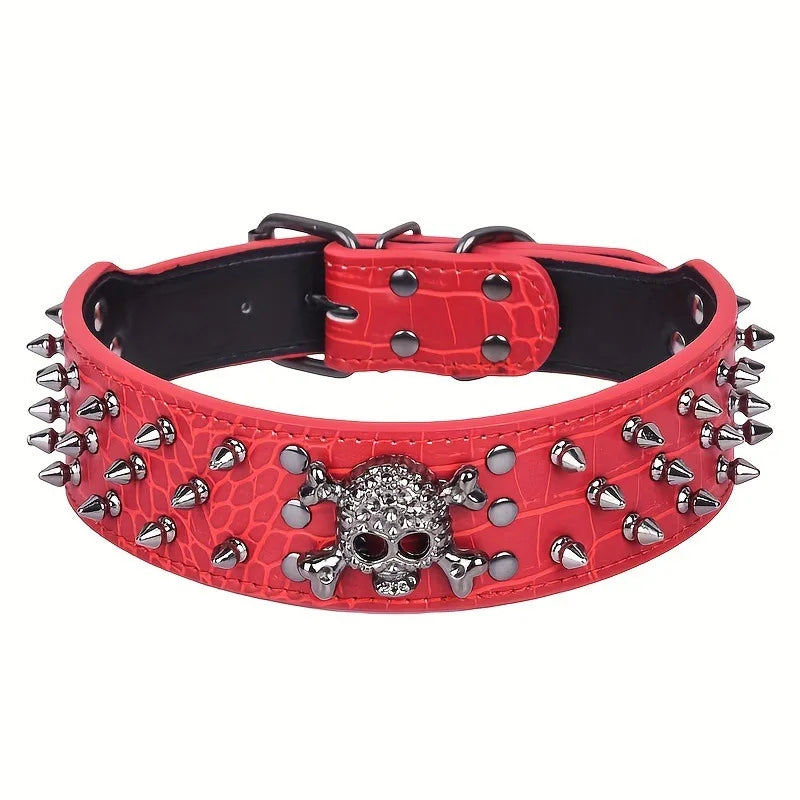 Spiky Skull Dog Collar