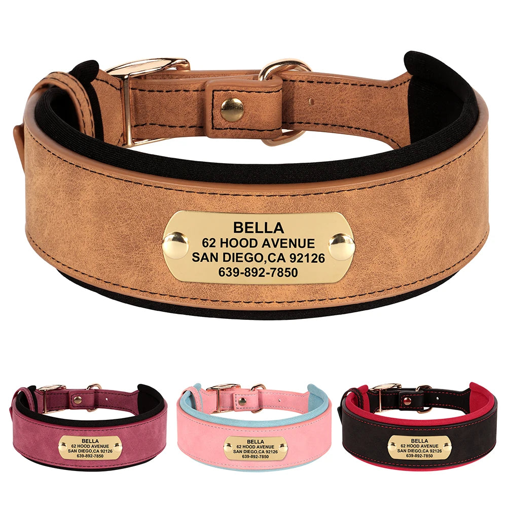 Personalized PU Leather Dog Collar